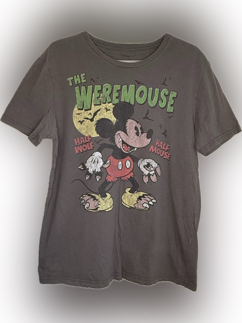 Disney Store The Weremouse Mickey Mouse Gray Adult T-Shirt Size Medium